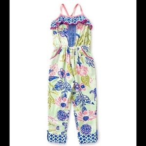 Matilda Jane White/Blue Floral Horseshoe Jumpsuit